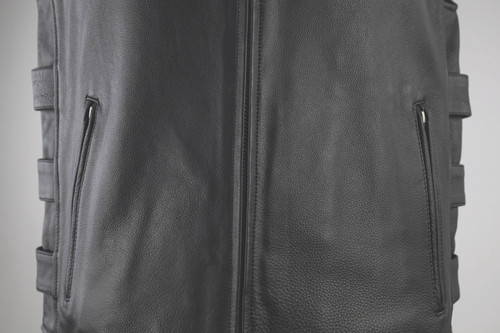 Kuryakyn 094405 - Leather By River Road Plains Leather Vest Black - Small