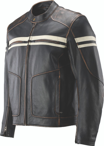 Kuryakyn 094382 - Leather By River Road Hoodlum Vintage Leather Jacket Black - Small