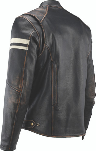 Kuryakyn 094382 - Leather By River Road Hoodlum Vintage Leather Jacket Black - Small