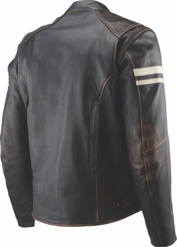 Kuryakyn 094382 - Leather By River Road Hoodlum Vintage Leather Jacket Black - Small