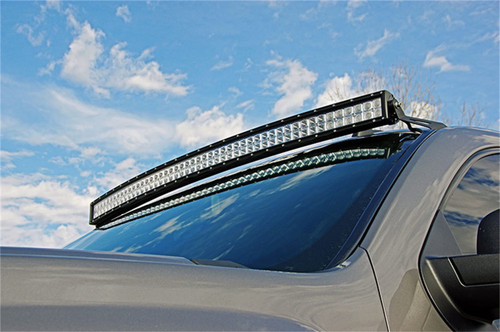 Rough Country 70507 - LED Light Mount - Upper Windshield - 50 inch Curved - Chevy/GMC 1500/1500 SUV/2500HD/3500HD (07-14)