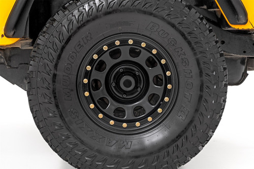 Rough Country RC51-7655SL - Steel Simulated Bead Lock Wheel - Black - 17x9 - 6x5.5 - 4.25 Bore -12