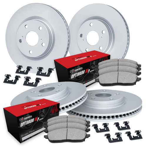 R1 Concepts WDUH2-27041 - R1 Brake Rotors - Carbon Coated w/ Optimum Oe Pads & Hdw