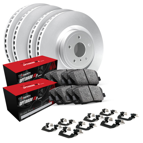 R1 Concepts WDUH2-76030 - R1 Brake Rotors - Carbon Coated w/ Optimum Oe Pads & Hdw