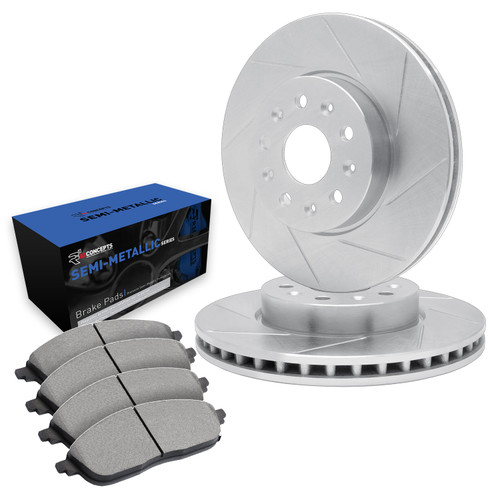 R1 Concepts WEYN1-92003 - Brake Rotor- Slotted - Silver with Semi-Met Pads R1 Concepts WEYN1-92003 - Brake Rotor- Slotted - Silver with Semi-Met Pads