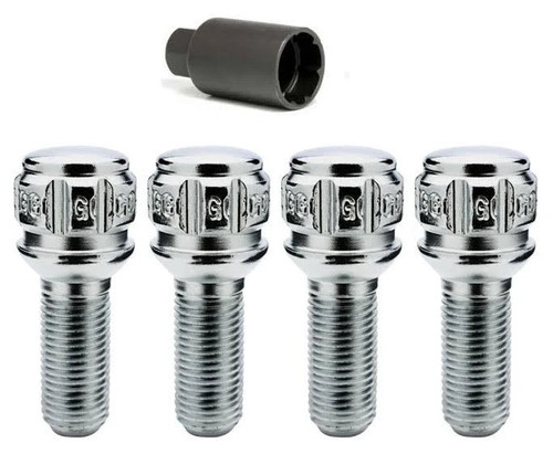Gorilla Automotive 47100N - Conical Seat Lug Bolt Lock Set 12mm x 1.50 Chrome 24mm Thread Length Set of 4 Gorilla Automotive 47100N - Conical Seat Lug Bolt Lock Set 12mm x 1.50 Chrome 24mm Thread Length Set of 4