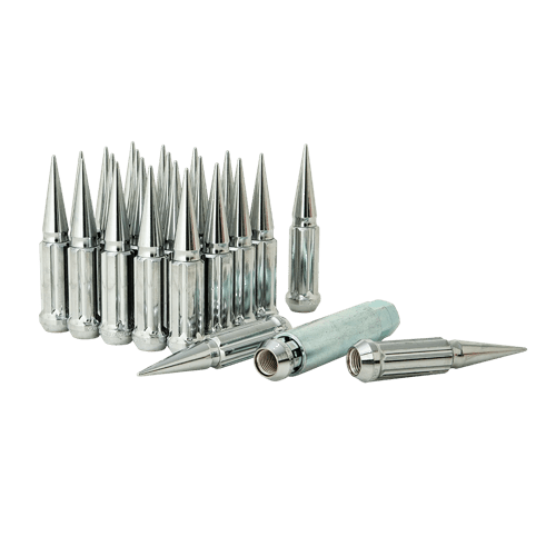 Gorilla Automotive SPK6-14150 - Small Diam Spline Spike Lug Nuts 13/16" & 7/8" Key 14mm x 1.50 Chrome Set of 24