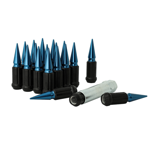 Gorilla Automotive SSPK5-12150BL - Small Diam Spline Short Spike Lug Nuts 3/4" & 13/16" Key 12mmx1.50 Red Set of 20