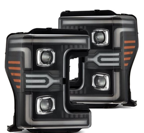 AlphaRex 880323 - 17-19 Ford F-250/350/450/550 Super Duty LUXX-Series LED Proj Headlights Blk w/SS & SBDRL