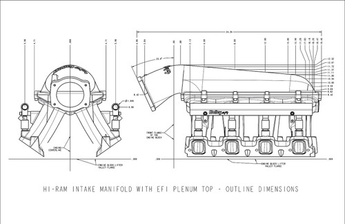 Holley EFI 300-125 - LS Hi-Ram EFI Manifold GM LS7