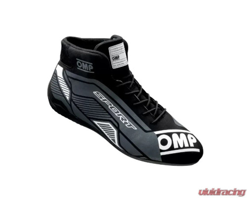 OMP Racing IC0-0829-A01-076-39 - OMP SPORT SHOES FIA 8856 -2018 BLACK / WHITE SZ
