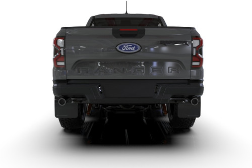Rally Armor MF123-UR-BLK-GRY - 23-25 Ford Ranger Raptor Black UR Mud Flap Grey Logo