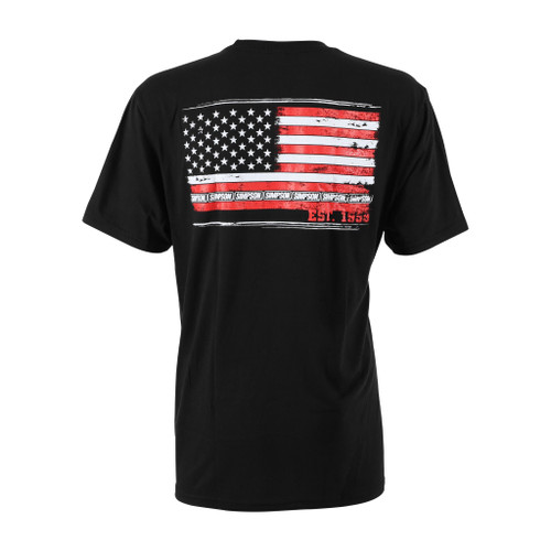 Simpson Safety 44018S - Simpson Racing USA Flag T-Shirt