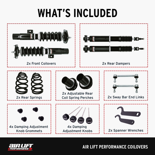 Air Lift 79003 - Performance 15-20 Audi A3 / 15-24 VW GTI Coilover Kit