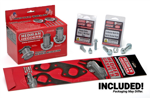 Hedman Hedders 68156 - HEDMAN HEADERS 1968-72 CHEVELLE/EL CAMINO (AND RELATED A-BODIES) LS SWAP HEADERS; AUTO TRANSMISSION; 1-3/4 IN. LONG TUBE; 3 IN. BALL/SOCKET COLLECTOR- HTC SILVER CERAMIC COATED