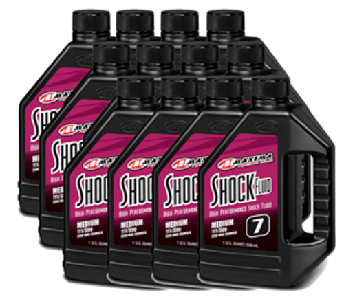 Maxima Racing Oils 58901M - Racing Shock Fluid Medium 7wt. Case 12x1L