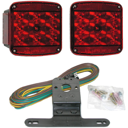 Peterson V941 - LED STOP/TURN/TAIL, & SIDE MARKER, RECTANGULAR, SUBMERSIBLE, UNDER 80", KIT