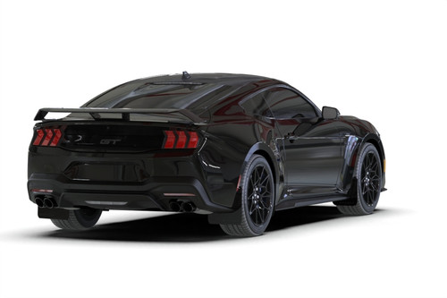 Rally Armor MF126-UR-BLK-MBK - 2024+ Ford Mustang Black UR Mud Flap w/ Metallic Black Logo