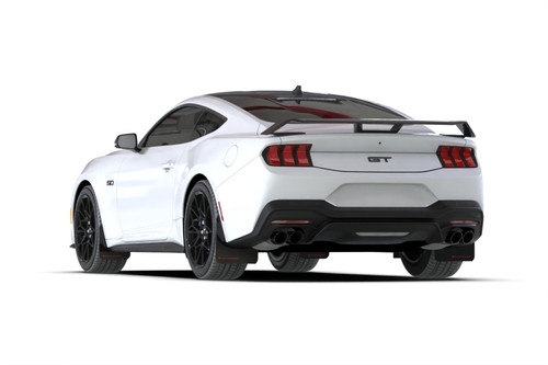 Rally Armor MF126-UR-BLK-MBK - 2024+ Ford Mustang Black UR Mud Flap w/ Metallic Black Logo