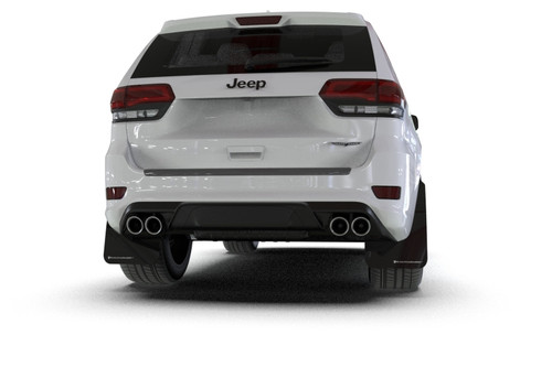 Rally Armor MF134-UR-BLK-RD - 18-22 Jeep Grand Cherokee SRT Trackhawk Black UR Mud Flap - Red Logo