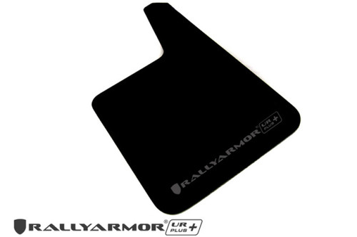 Rally Armor MF20-URP-BLK-MBK-LRT - Universal Black UR Plus Mud Flap  w/ Metallic Black Logo - Pair