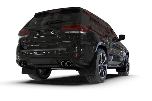 Rally Armor MF134-UR-BLK-WH - 18-22 Jeep Grand Cherokee SRT Trackhawk Black UR Mud Flap - White Logo