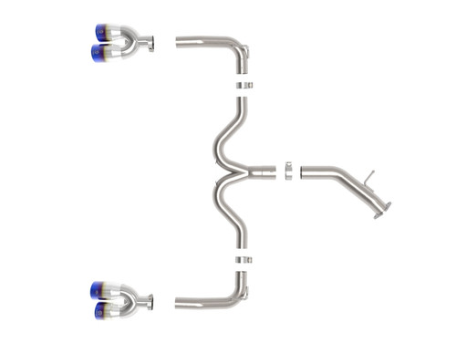 aFe Power 49-37039-L - 22-24 Kia Forte GT 1.6L 3in-2.5in 304 Stainless Steel Axle-Back Exhaust w/ Blue Flame Tips