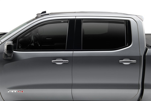 Auto Ventshade (AVS) 774080 - 2019 Chevrolet Silverado 1500 Ext Cab Ventvisor Low Profile Window Deflectors 4pc - Matte Black
