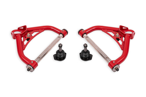 BMR AAU322R - 70-81 Chevrolet Camaro Non-Adj. Upper A-Arms w/ 0.5in Tall Ball Joint (Delrin) - Red