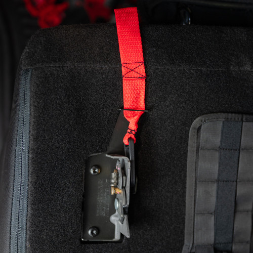 BuiltRight Industries 100113 - Rear Seat Release - 09-14 F-150 SuperCrew, 15+ Supercab/SuperCrew, Red Strap