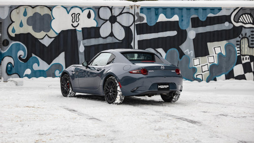 MBRP S44523CF - 16-Up Mazda MX-5 Miata 2.0L, Armor Pro T304 Stainless Steel 2.5-Inch Axle-Back with Carbon Fiber Tip