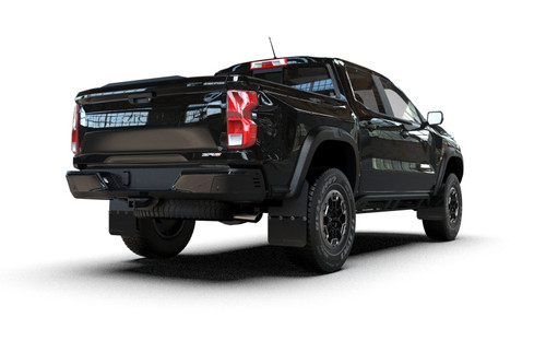Rally Armor MF141-BLK-MBK - 23-25 Chevy Colorado ZR2 Black Mud Flap - Metallic Black Logo
