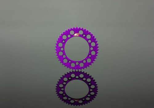 Renthal 123U-520-50GYPE - 89+ Suzuki RMZ250-450/ RM125-250 Rear Grooved Sprocket - Purple 520-50 Teeth
