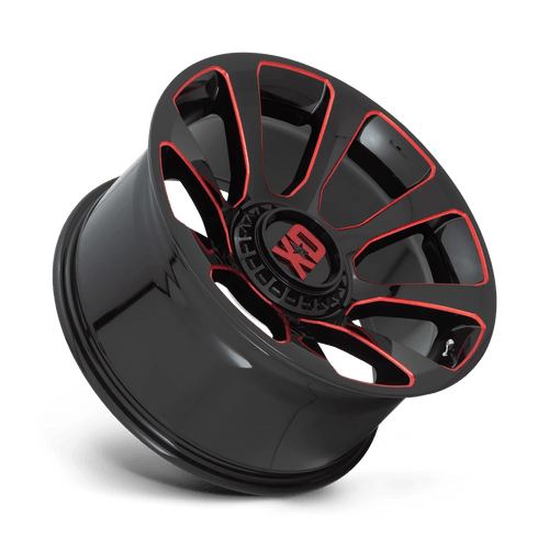 XD Wheels XD85429035900 - Xd854 Reactor 20X9 Gloss Black Milled W/ Red Tint