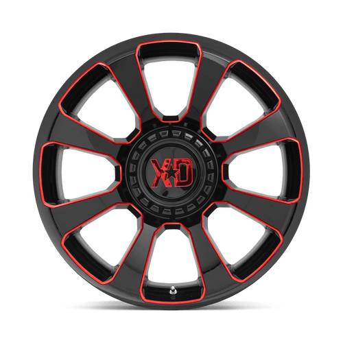 XD Wheels XD85429035900 - Xd854 Reactor 20X9 Gloss Black Milled W/ Red Tint
