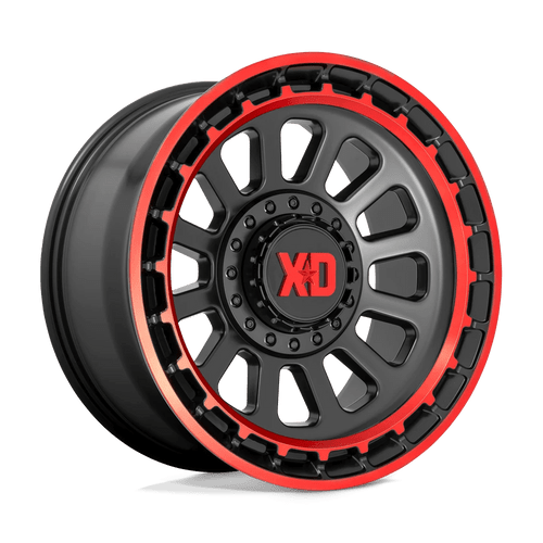 XD Wheels XD85621067918N - Xd856 Omega 20X10 Satin Black Mach Lip Red Tint