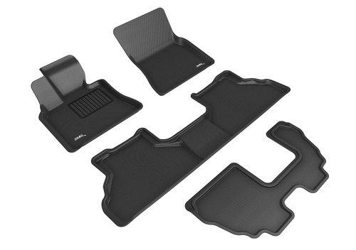3D MAXpider L1BM05101509 - 2007-2013 BMW X5 E70 Kagu 1st & 2nd & 3rd Row Floormats - Black