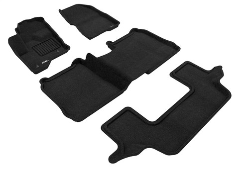 3D MAXpider L1FR02104709 - 09-19 Ford Flex w/o Center Console Elegant 1st 2nd 3rd (2 Eyelets) - Set (Black)