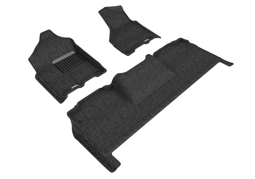 3D MAXpider L1DG03204709 - ELEGANT Floor Mat; 3 pc.; 1st/2nd Row; Front and Rear; Black;