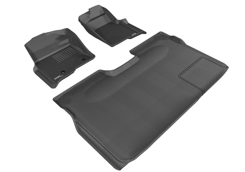 3D MAXpider L1FR07201509 - 2010-2014 Ford F-150 Supercrew Kagu 1st & 2nd Row Floormats - Black