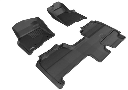 3D MAXpider L1FR07401509 - 2010-2014 Ford F-150 Supercab Kagu 1st & 2nd Row Floormats - Black