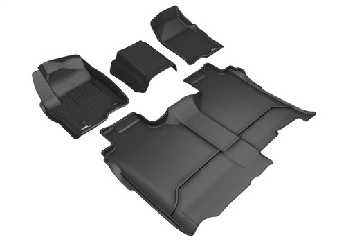 3D MAXpider L1GM02401509 - 19-21 GMC Sierra Silverado Double/Crew Bench Seat Kagu 1st + 2nd Row Floormats - Black