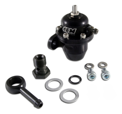 AEM 25-303BK - 86-93 Acura / 95-98 TL / 88-91 Civic/CRX / 92-01 Prelude Black Adjustable Fuel Pressure Regulato