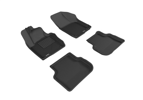 3D MAXpider L1VW05501509 - 2011-2018 Volkswagen Jetta Sedan Kagu 1st & 2nd Row Floormats - Black