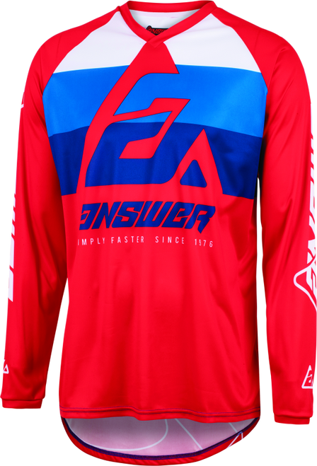 Answer 447527 - 23 Syncron CC Jersey Red/White/Blue Youth - XL