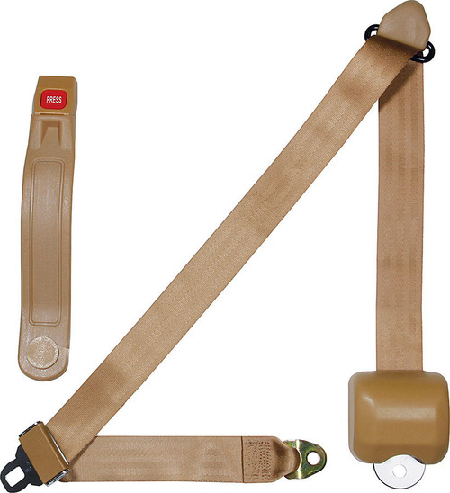 AllStar Performance ALL98118 - Seat Belt Retractable 3pt Tan