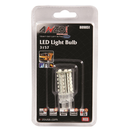 Anzo 809051 - LED Bulbs Universal 3157 Red - 30 LEDs 2in Tall