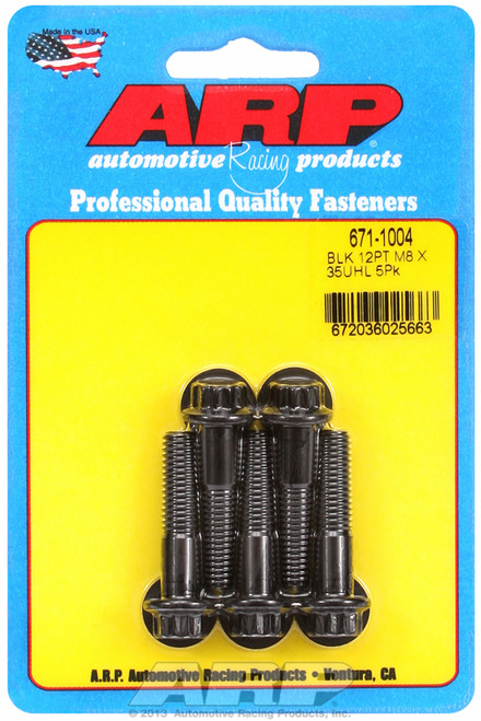 ARP 671-1004 - M8 x 1.25 x 35 12pt Black Oxide Bolts (5/pkg)
