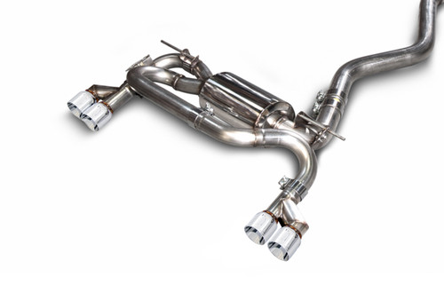 AWE 3010-42042 - BMW F3X N20/N26 328i/428i Touring Edition Exhaust Quad Outlet - 80mm Chrome Silver Tips