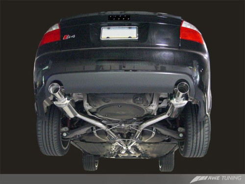 AWE 3020-32014 - Audi B6 S4 Track Edition Exhaust - Polished Silver Tips